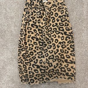 leopard denim skirt